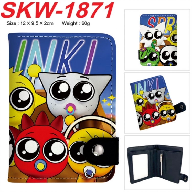 Sprunki Plush Anime vertical button folding wallet 12X9.5X2CM 60g SKW-1871