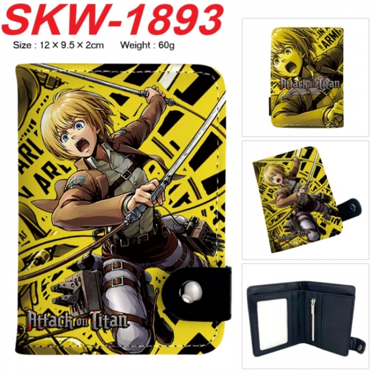 Shingeki no Kyojin Anime vertical button folding wallet 12X9.5X2CM 60g