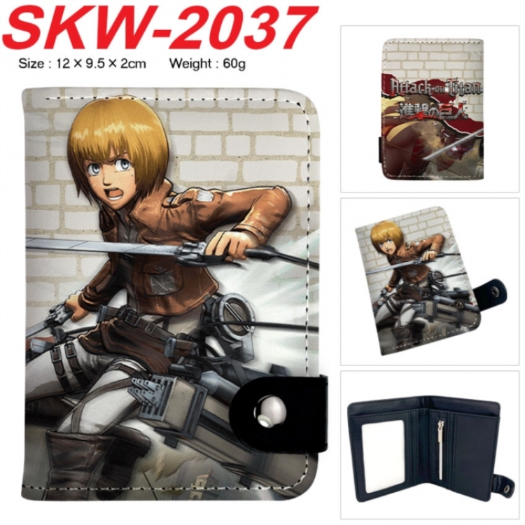 Shingeki no Kyojin Anime vertical button folding wallet 12X9.5X2CM 60g