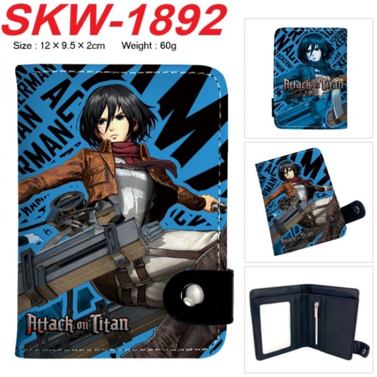 Shingeki no Kyojin Anime vertical button folding wallet 12X9.5X2CM 60g