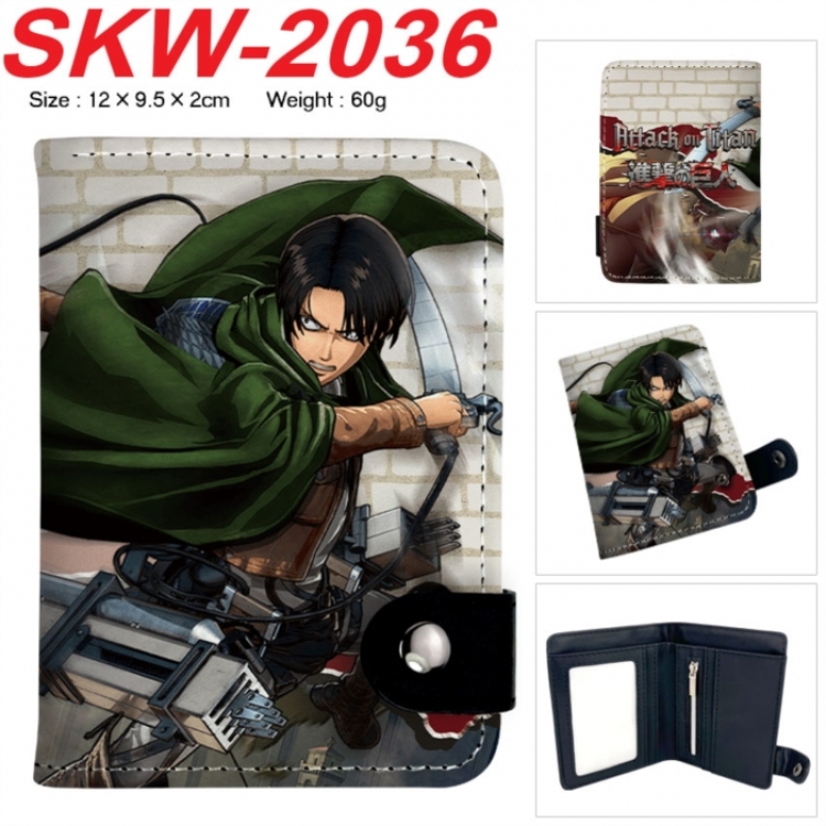 Shingeki no Kyojin Anime vertical button folding wallet 12X9.5X2CM 60g