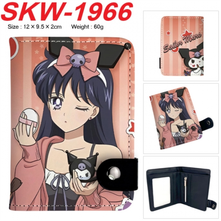 sailormoon Anime vertical button folding wallet 12X9.5X2CM 60g