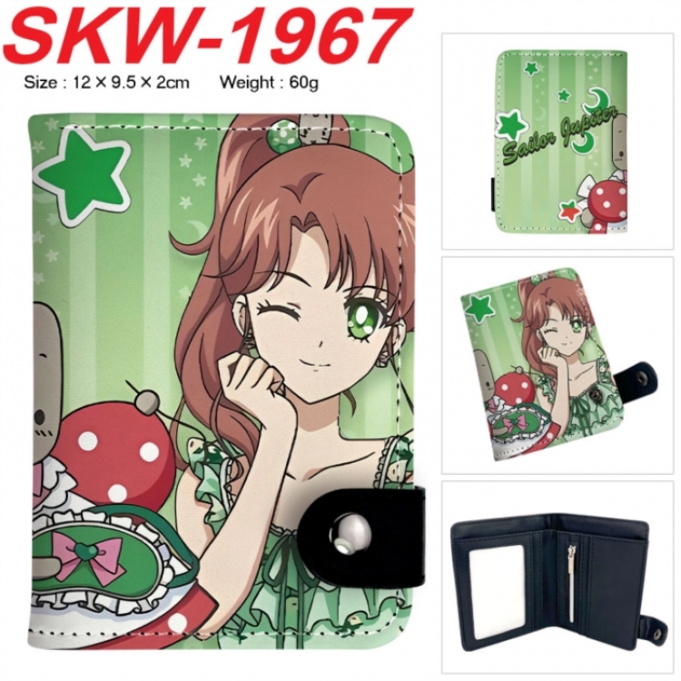 sailormoon Anime vertical button folding wallet 12X9.5X2CM 60g