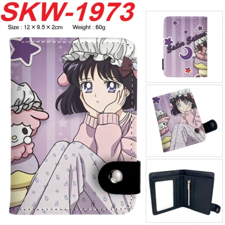 sailormoon Anime vertical button folding wallet 12X9.5X2CM 60g