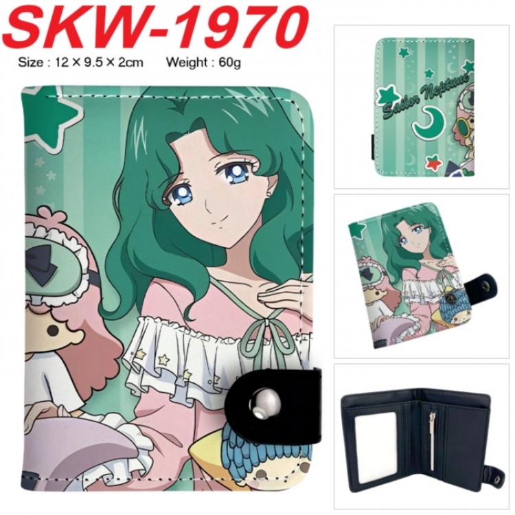 sailormoon Anime vertical button folding wallet 12X9.5X2CM 60g