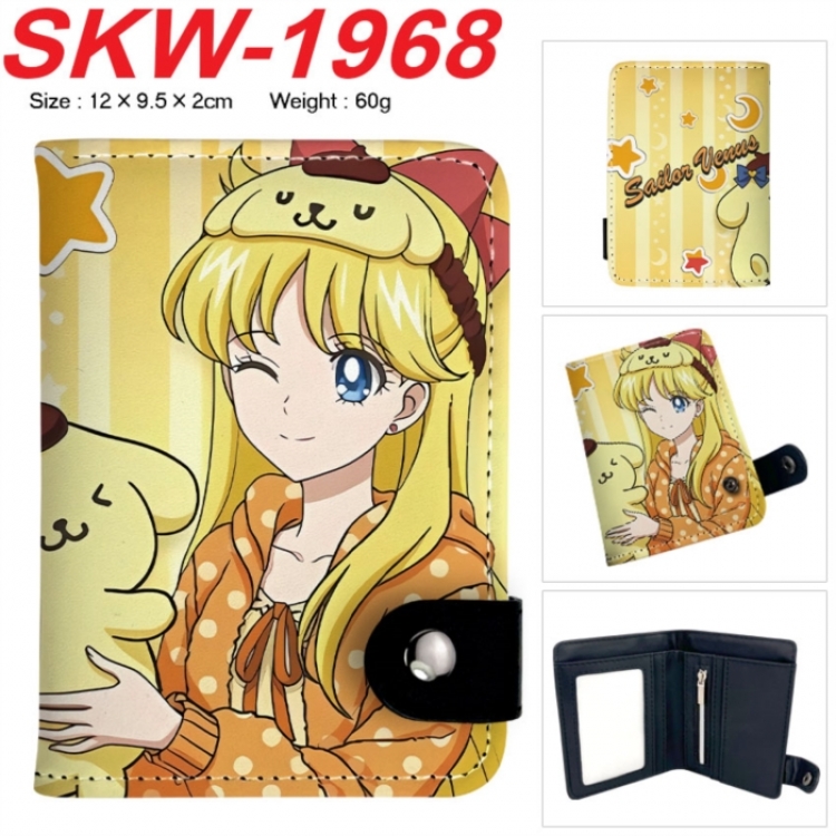 sailormoon Anime vertical button folding wallet 12X9.5X2CM 60g