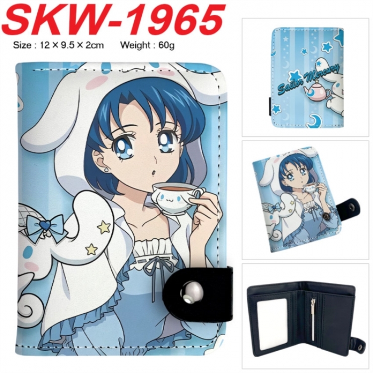 sailormoon Anime vertical button folding wallet 12X9.5X2CM 60g