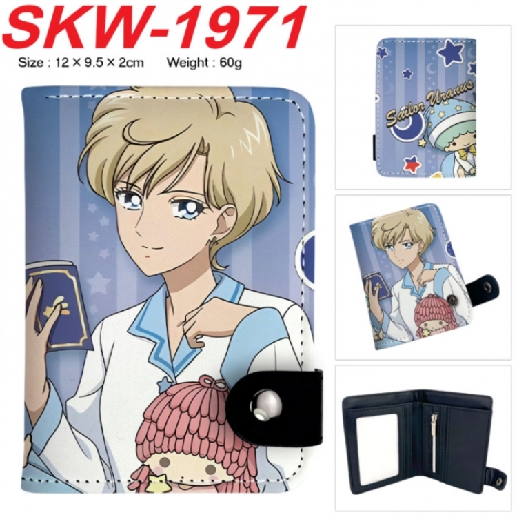 sailormoon Anime vertical button folding wallet 12X9.5X2CM 60g