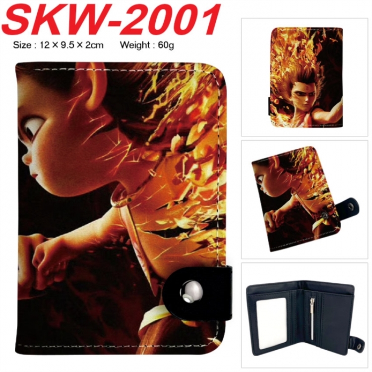 Nezha 2 Anime vertical button folding wallet 12X9.5X2CM 60g SKW-2001