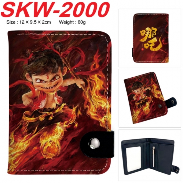 Nezha 2 Anime vertical button folding wallet 12X9.5X2CM 60g SKW-2000