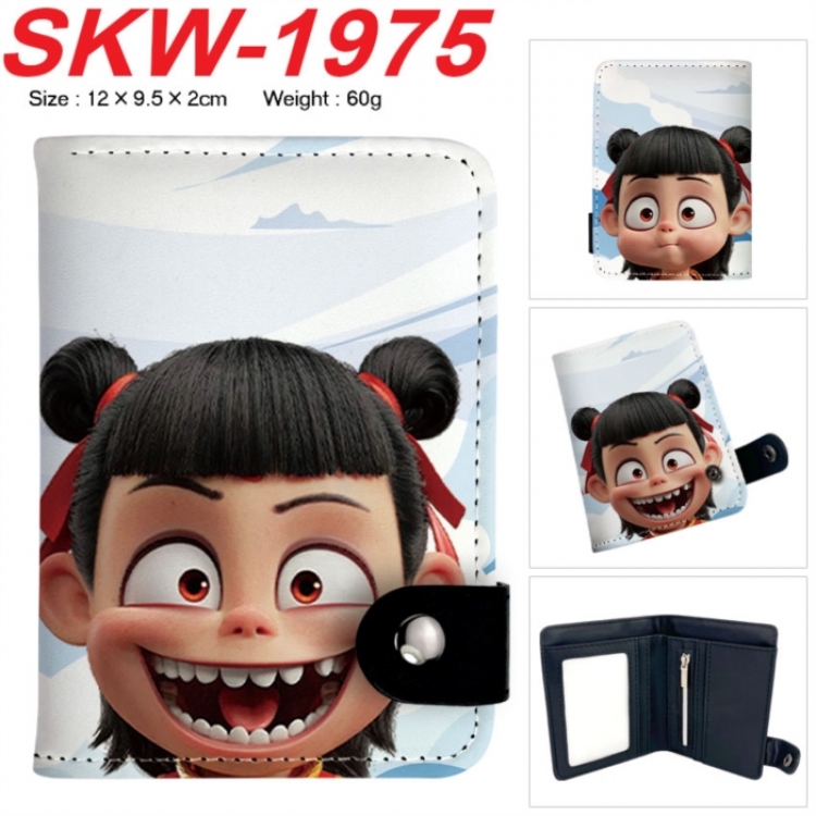 Nezha 2 Anime vertical button folding wallet 12X9.5X2CM 60g  SKW-1975
