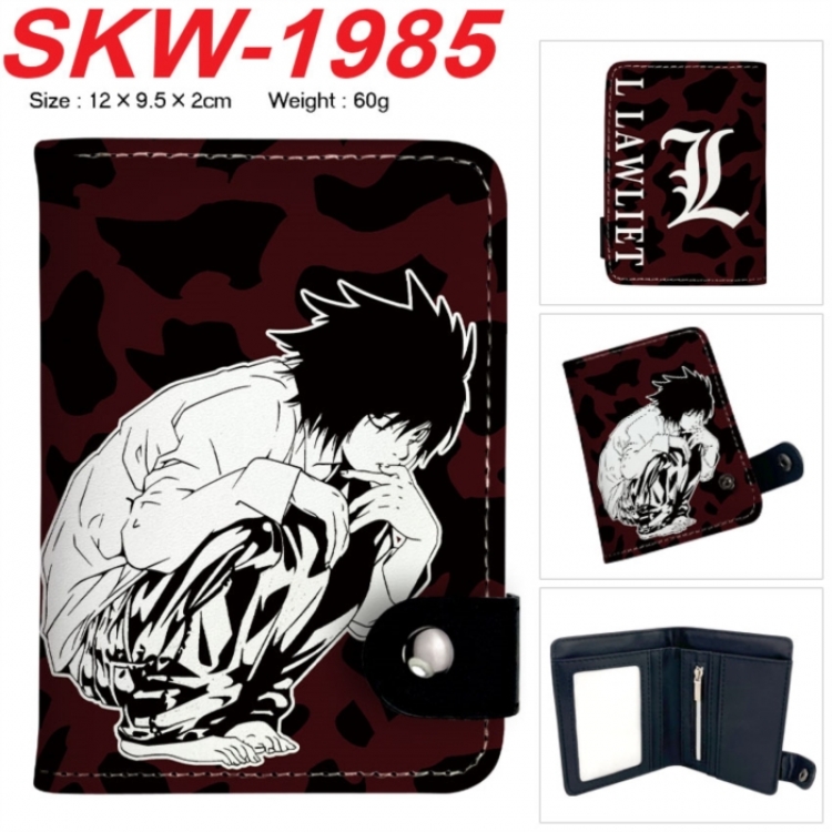 Death note Anime vertical button folding wallet 12X9.5X2CM 60g