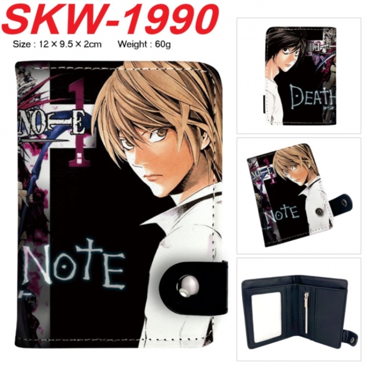 Death note Anime vertical button folding wallet 12X9.5X2CM 60g