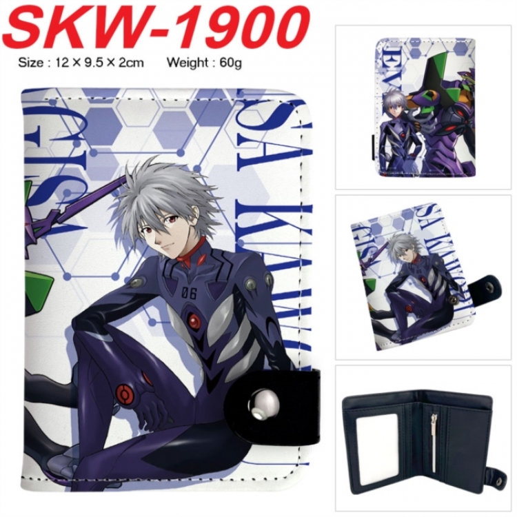 EVA Anime vertical button folding wallet 12X9.5X2CM 60g