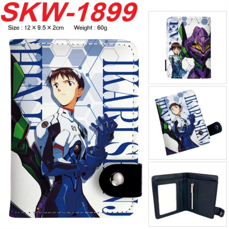 EVA Anime vertical button folding wallet 12X9.5X2CM 60g
