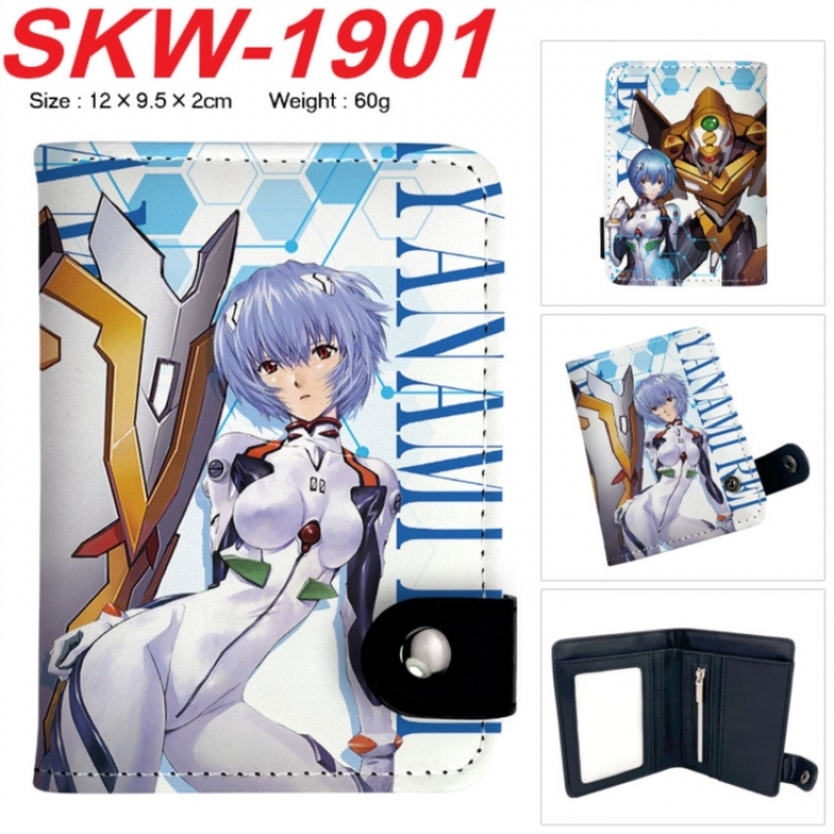EVA Anime vertical button folding wallet 12X9.5X2CM 60g