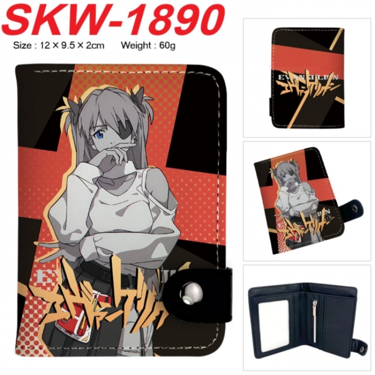EVA Anime vertical button folding wallet 12X9.5X2CM 60g