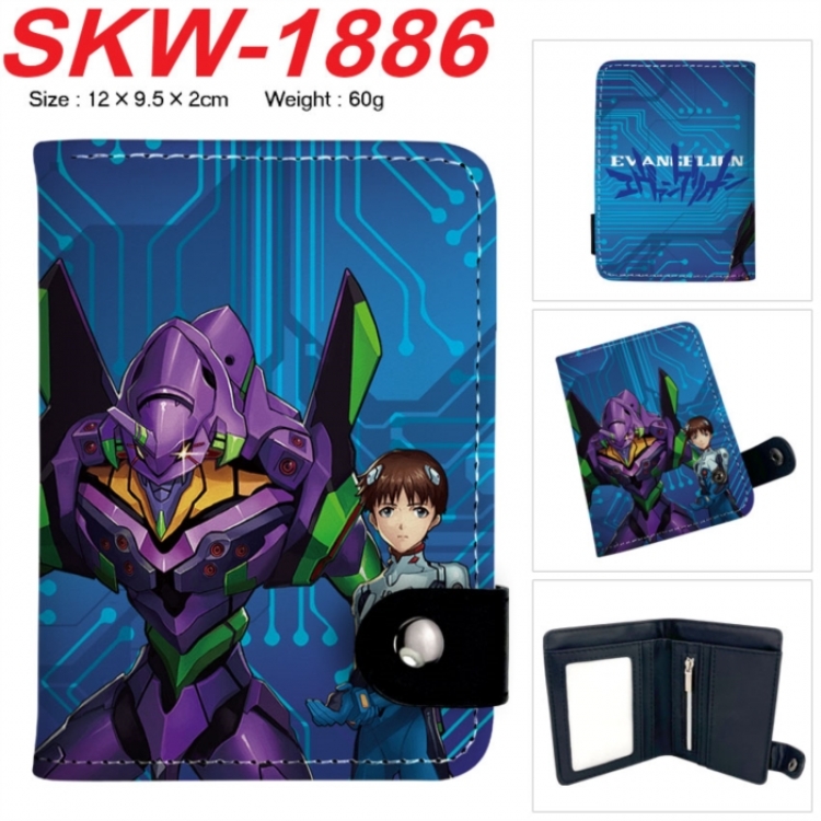 EVA Anime vertical button folding wallet 12X9.5X2CM 60g