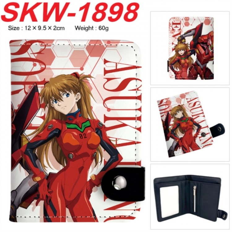 EVA Anime vertical button folding wallet 12X9.5X2CM 60g