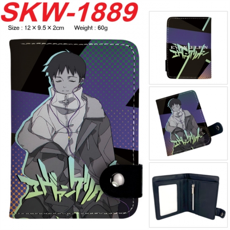 EVA Anime vertical button folding wallet 12X9.5X2CM 60g