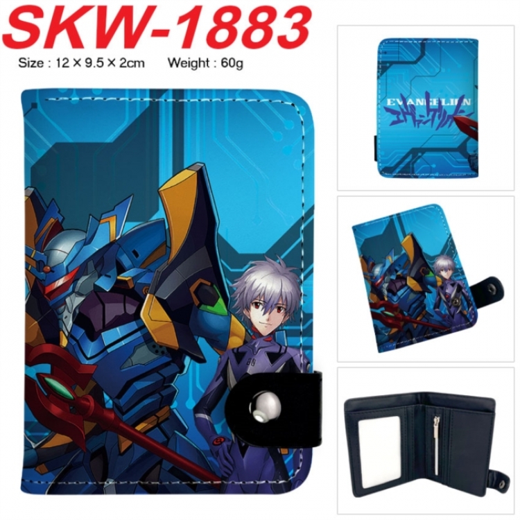 EVA Anime vertical button folding wallet 12X9.5X2CM 60g