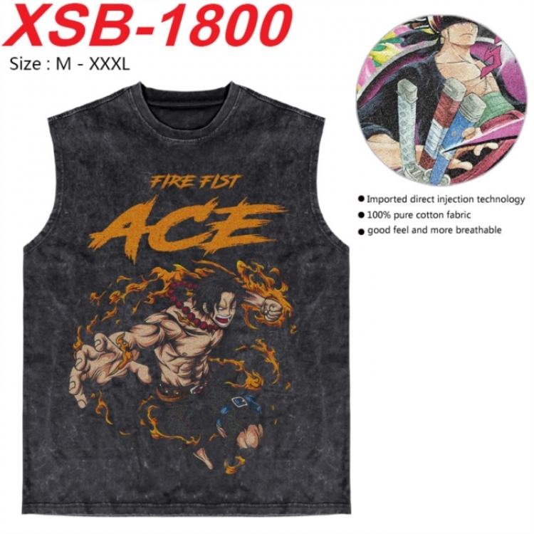 One Piece Anime pure cotton wash vest T-shirt 250g M-3XL  XSB-1800