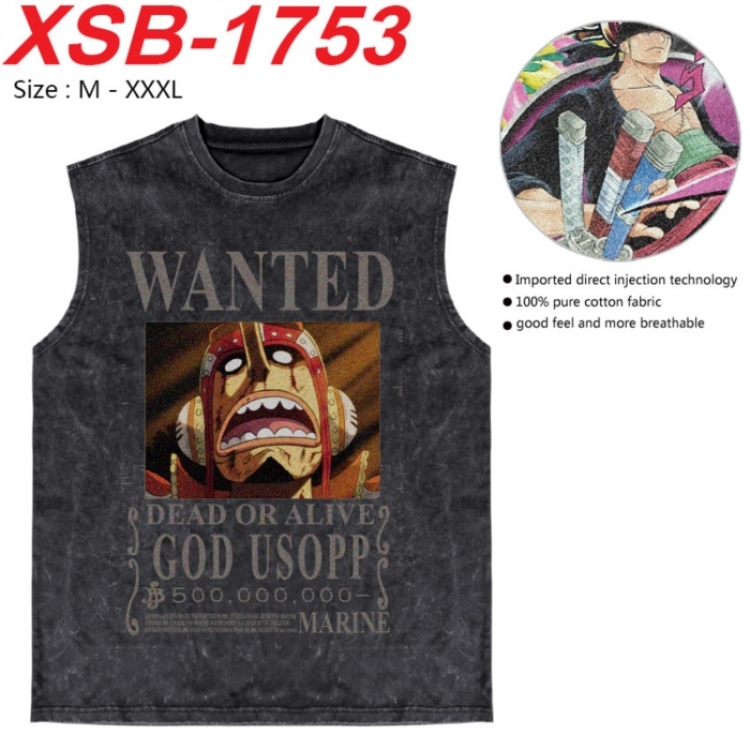 One Piece Anime pure cotton wash vest T-shirt 250g M-3XL  XSB-1753