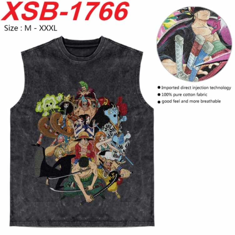 One Piece Anime pure cotton wash vest T-shirt 250g M-3XL XSB-1766