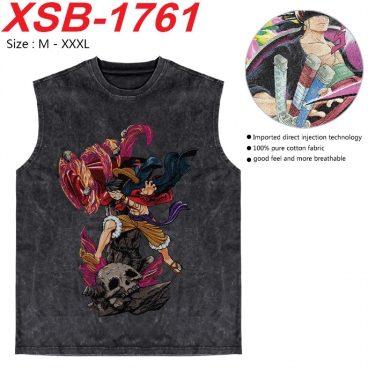 One Piece Anime pure cotton wash vest T-shirt 250g M-3XL  XSB-1761