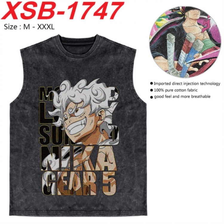 One Piece Anime pure cotton wash vest T-shirt 250g M-3XL  XSB-1747