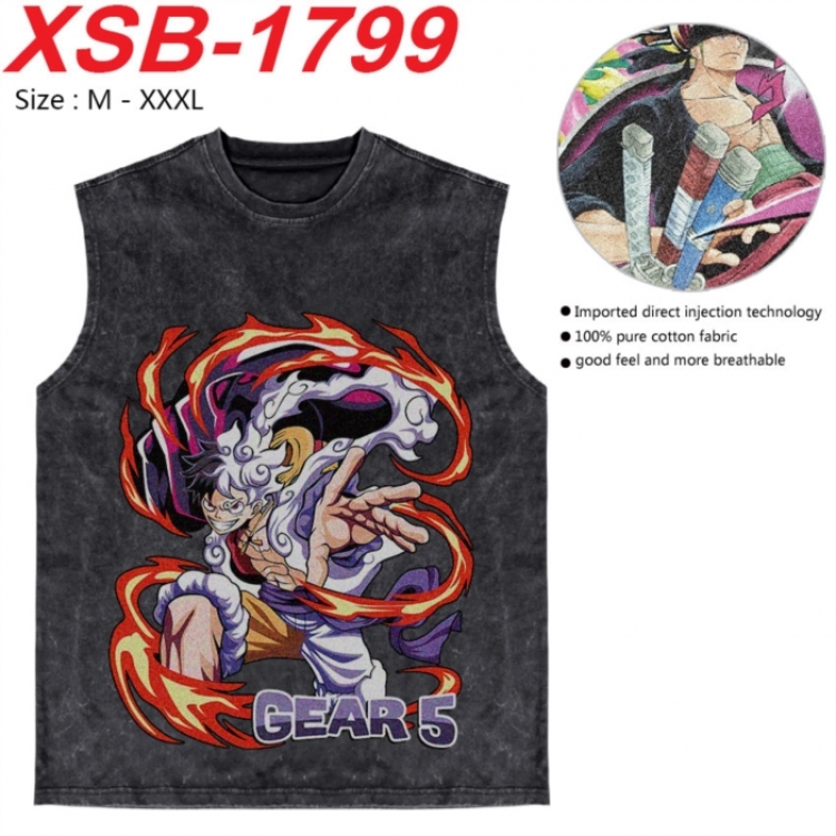 One Piece Anime pure cotton wash vest T-shirt 250g M-3XL XSB-1799