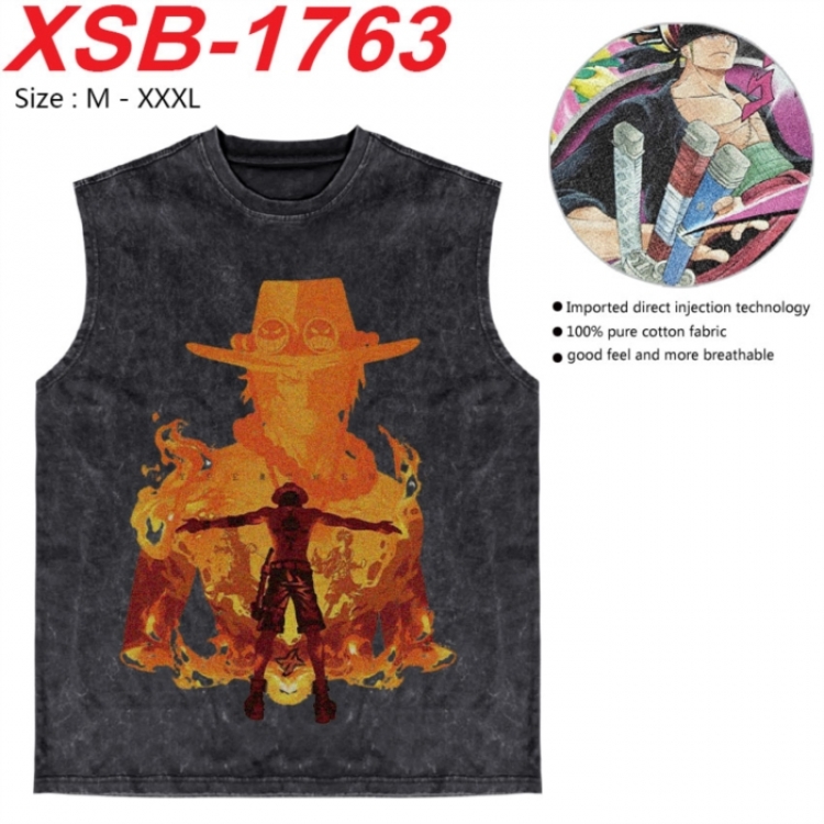 One Piece Anime pure cotton wash vest T-shirt 250g M-3XL XSB-1763
