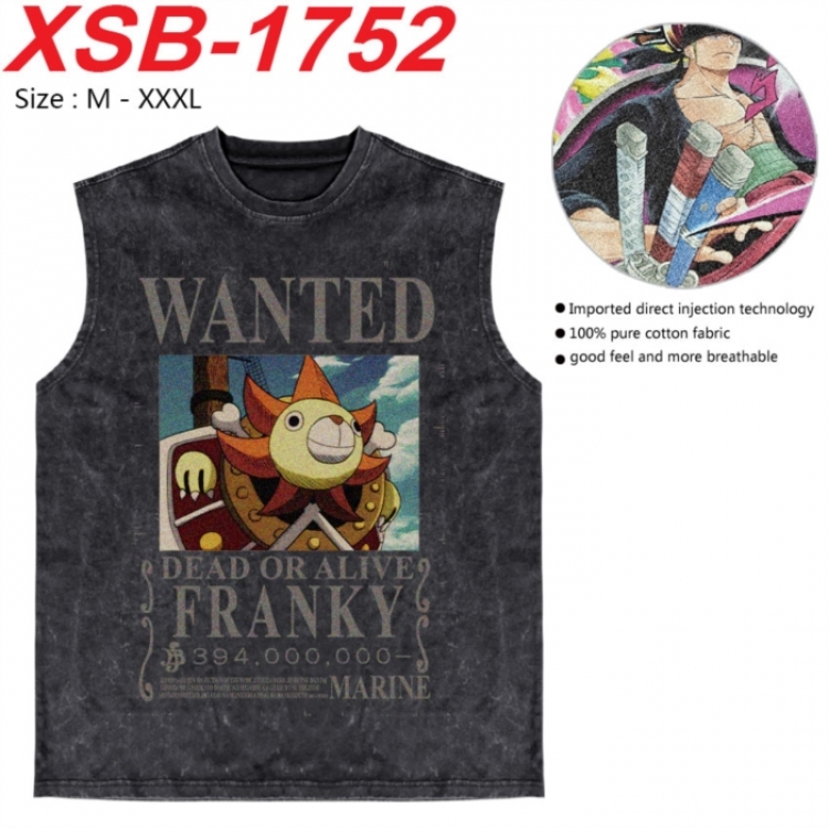 One Piece Anime pure cotton wash vest T-shirt 250g M-3XL XSB-1752