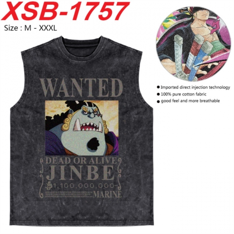 One Piece Anime pure cotton wash vest T-shirt 250g M-3XL  XSB-1757