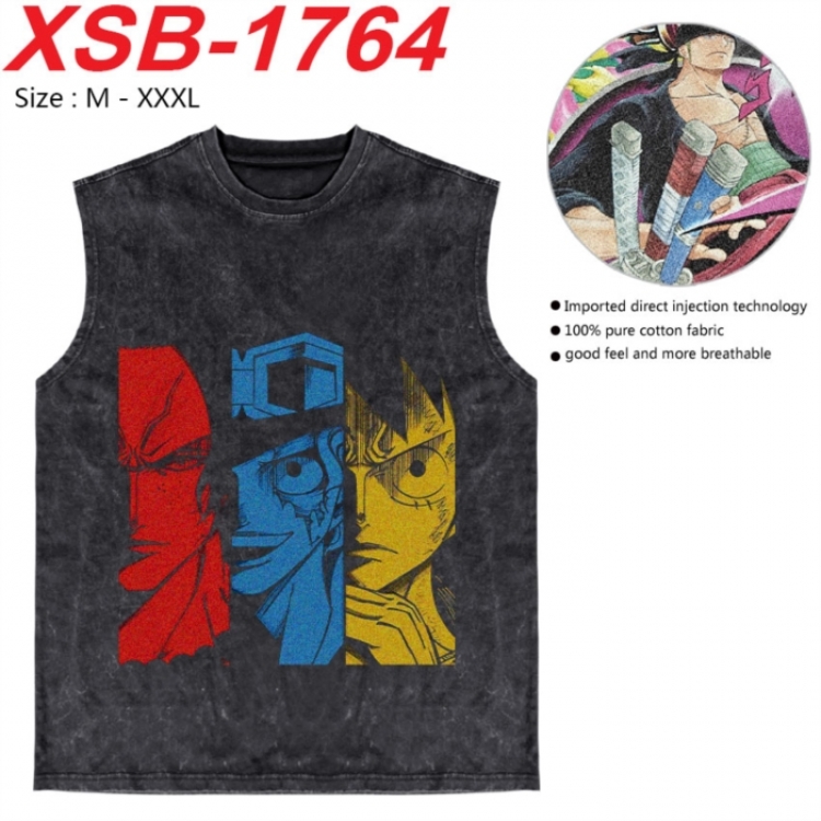 One Piece Anime pure cotton wash vest T-shirt 250g M-3XL XSB-1764