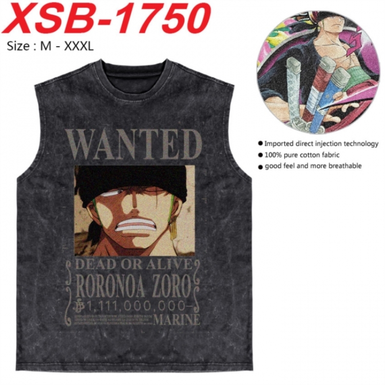 One Piece Anime pure cotton wash vest T-shirt 250g M-3XL XSB-1750