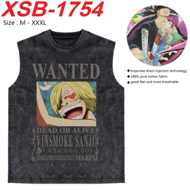 One Piece Anime pure cotton wash vest T-shirt 250g M-3XL XSB-1754