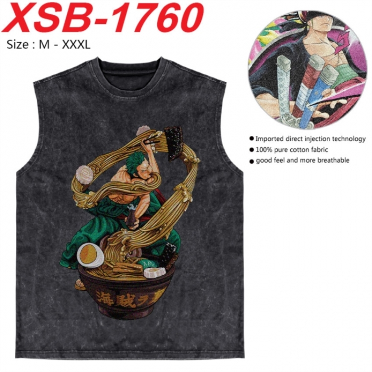 One Piece Anime pure cotton wash vest T-shirt 250g M-3XL  XSB-1760