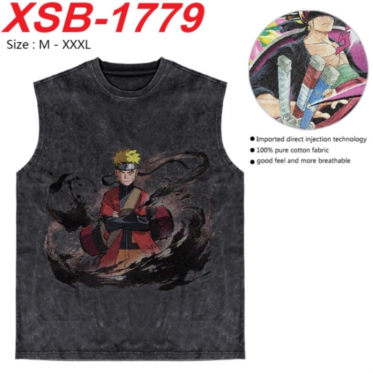 Naruto Anime pure cotton wash vest T-shirt 250g M-3XL  XSB-1779