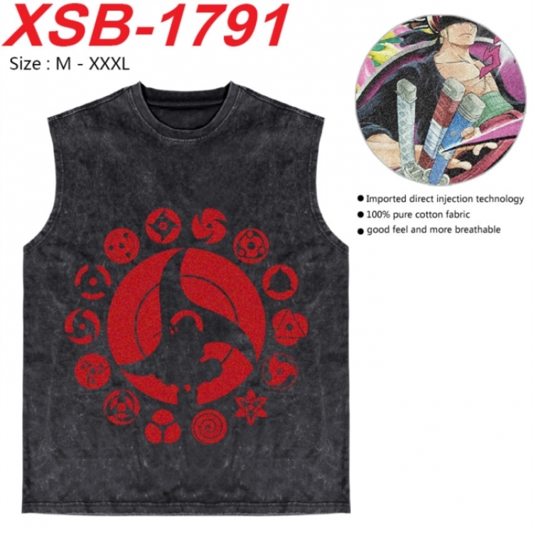 Naruto Anime pure cotton wash vest T-shirt 250g M-3XL XSB-1791