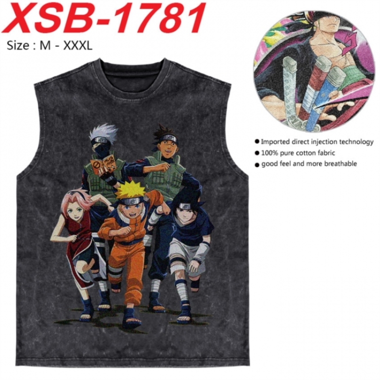 Naruto Anime pure cotton wash vest T-shirt 250g M-3XL XSB-1781