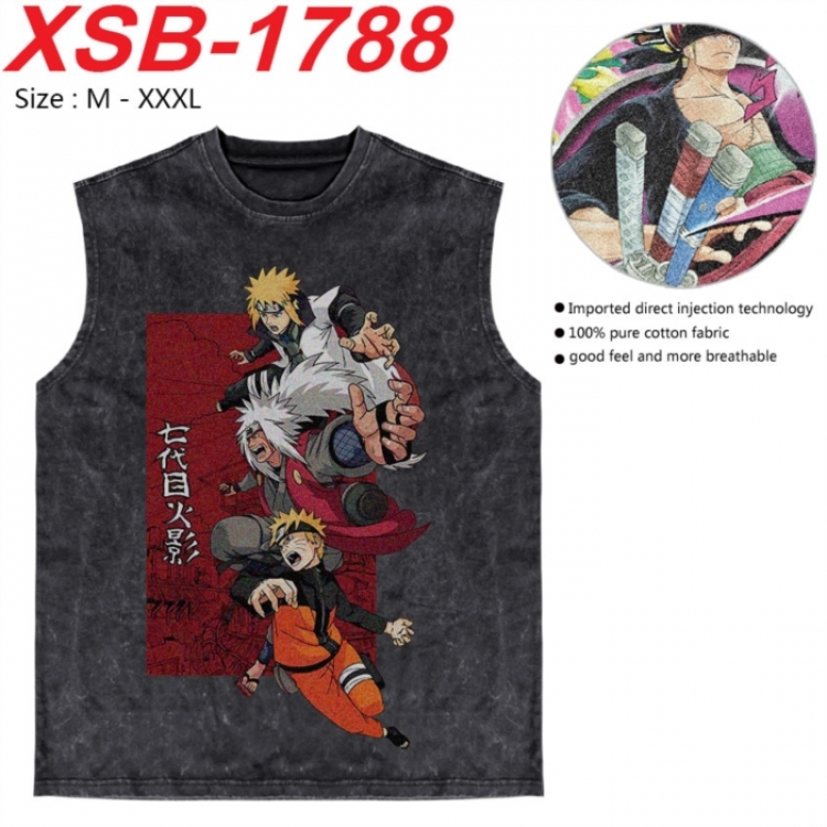Naruto Anime pure cotton wash vest T-shirt 250g M-3XL  XSB-1788