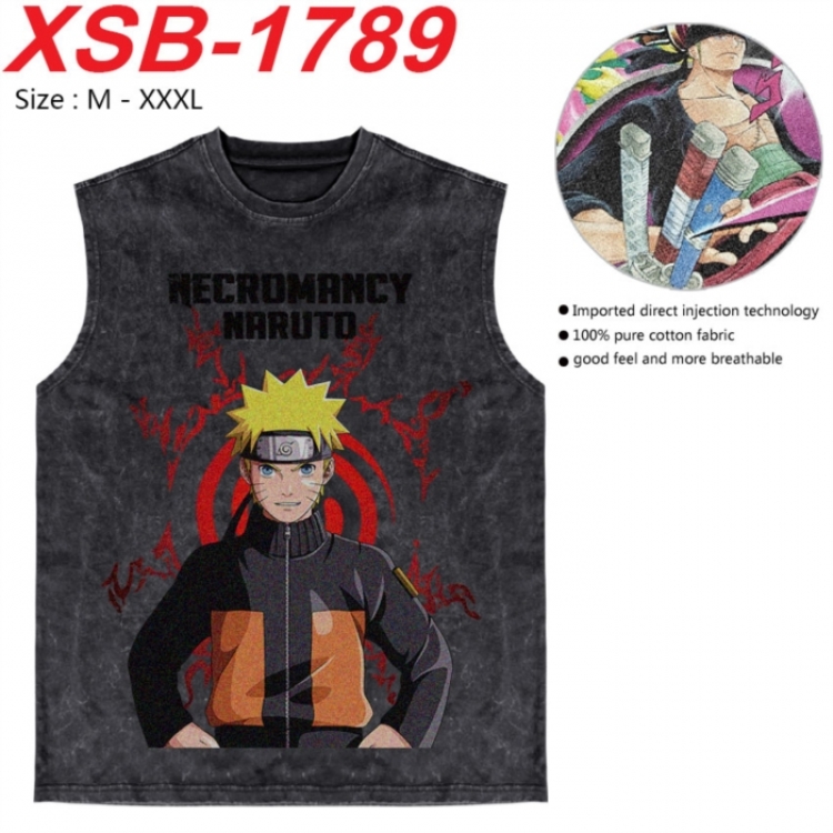 Naruto Anime pure cotton wash vest T-shirt 250g M-3XL XSB-1789
