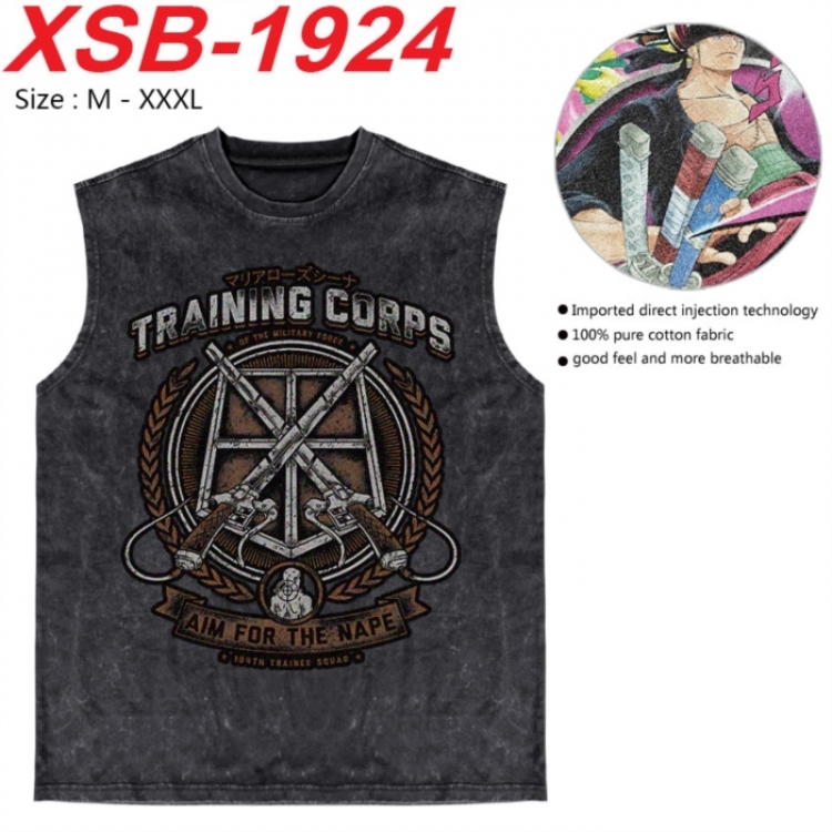 Shingeki no Kyojin Anime pure cotton wash vest T-shirt 250g M-3XL XSB-1924