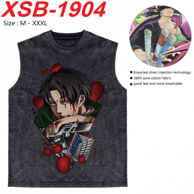 Shingeki no Kyojin Anime pure cotton wash vest T-shirt 250g M-3XL XSB-1904