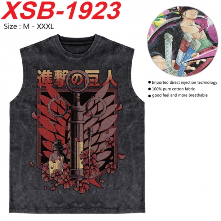 Shingeki no Kyojin Anime pure cotton wash vest T-shirt 250g M-3XL XSB-1923