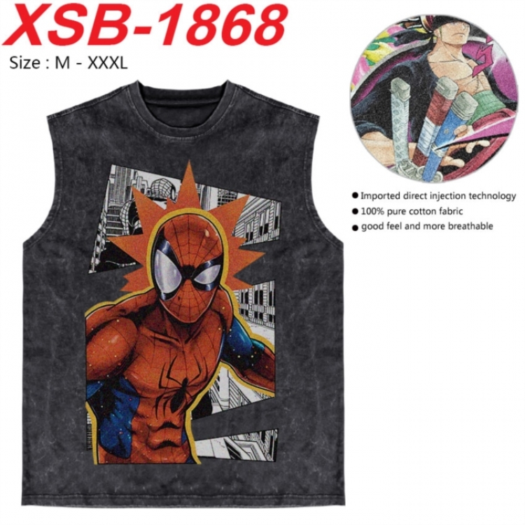 Marvel Anime pure cotton wash vest T-shirt 250g M-3XL XSB-1868