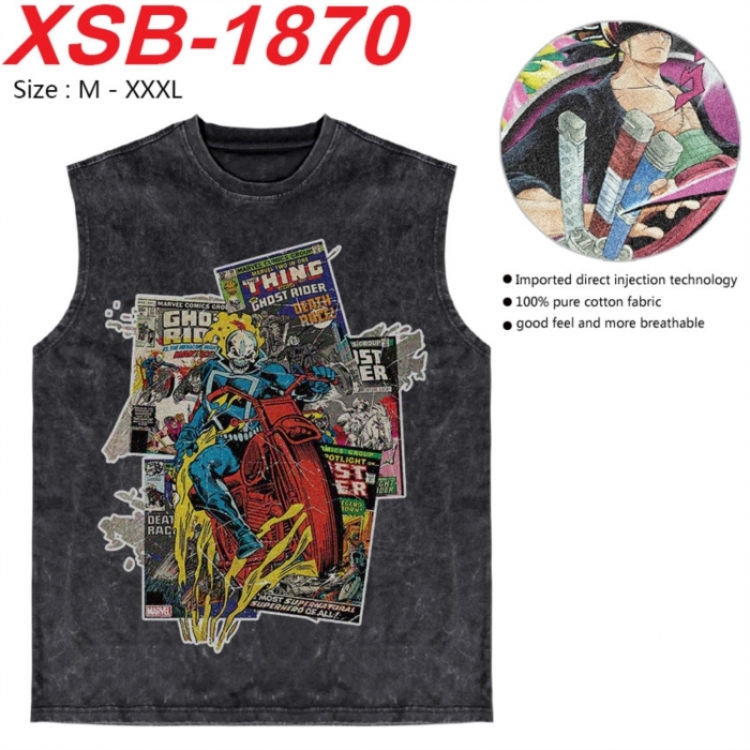 Marvel Anime pure cotton wash vest T-shirt 250g M-3XL  XSB-1870