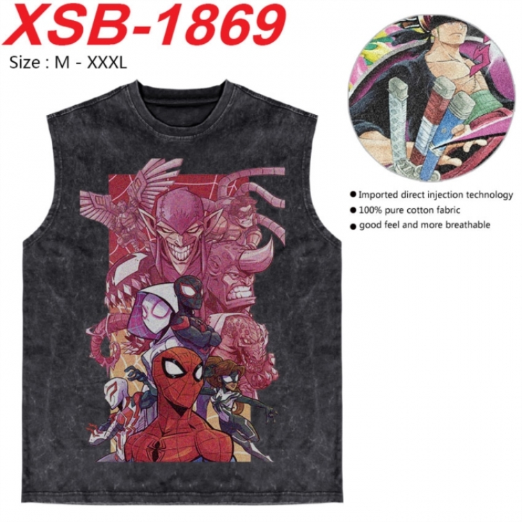 Marvel Anime pure cotton wash vest T-shirt 250g M-3XL  XSB-1869