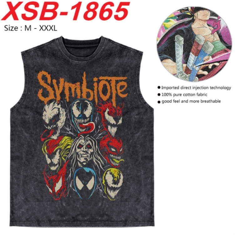Marvel Anime pure cotton wash vest T-shirt 250g M-3XL  XSB-1865